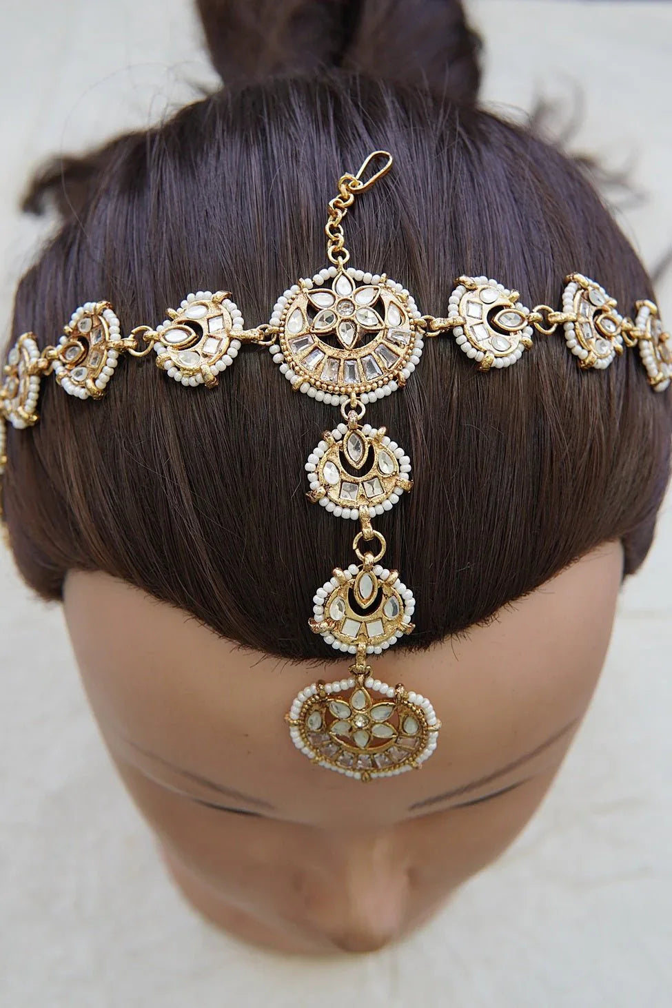 Traditional Sheesh Patti with Kundan Embellishments