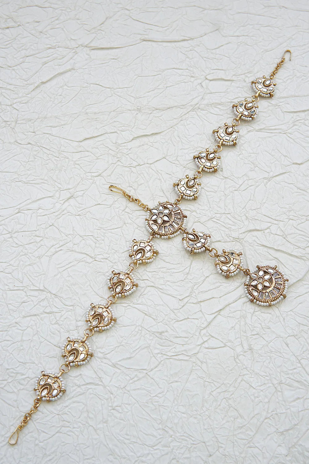 Traditional Sheesh Patti with Kundan Embellishments