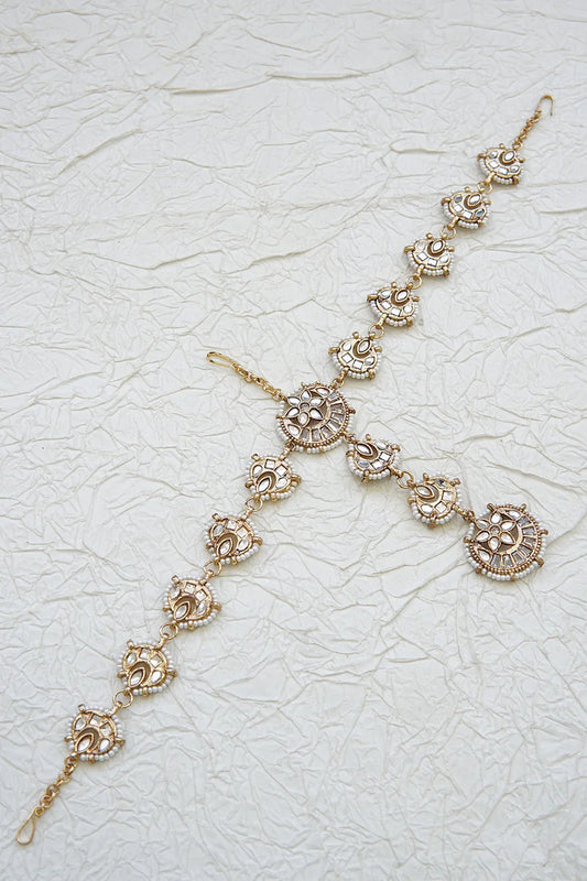 Traditional Sheesh Patti with Kundan Embellishments